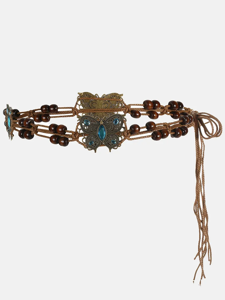 Retro Beads Dress Decorative Waist Belt