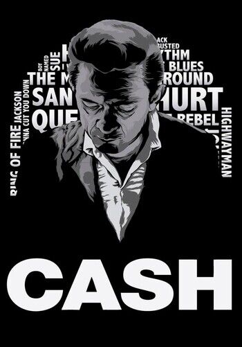 JOHNNY CASH POSTER - WORD ART - Photo Poster painting QUALITY INSERT -  POST!