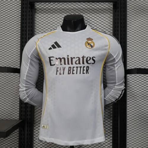 25-26 Real Madrid main long sleeve player football jersey 1:1 Thailand quality