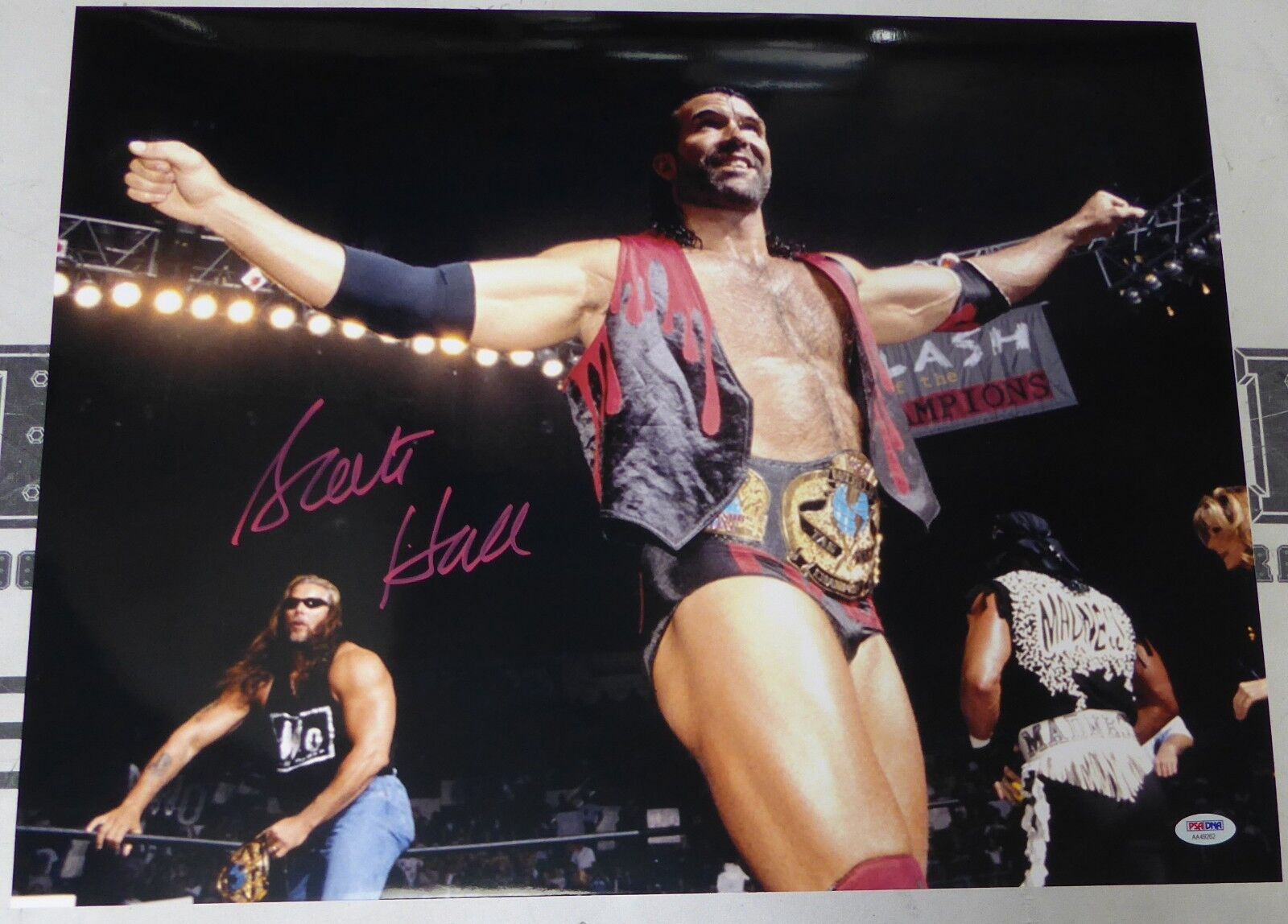 Scott Hall Signed WWE 16x20 Photo Poster painting PSA/DNA COA WCW NWO Picture w/ Belt Autograph