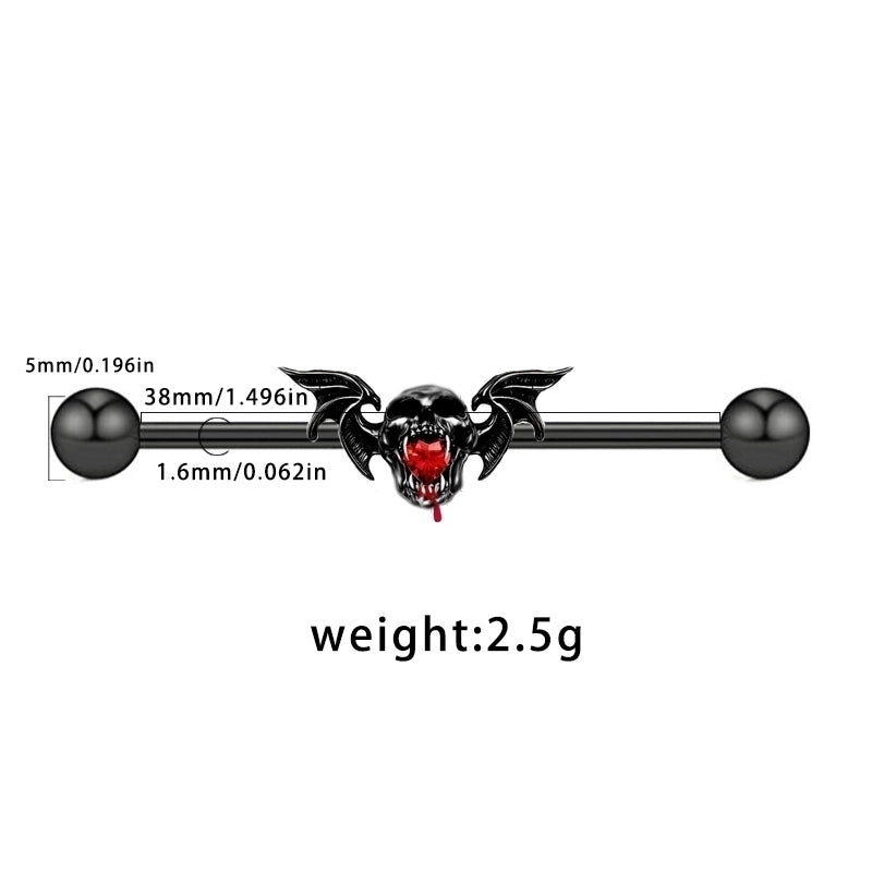 1 Piece Belly Rings Hip-Hop Funny Bat 316 Stainless Steel  Alloy Inlay Rhinestones