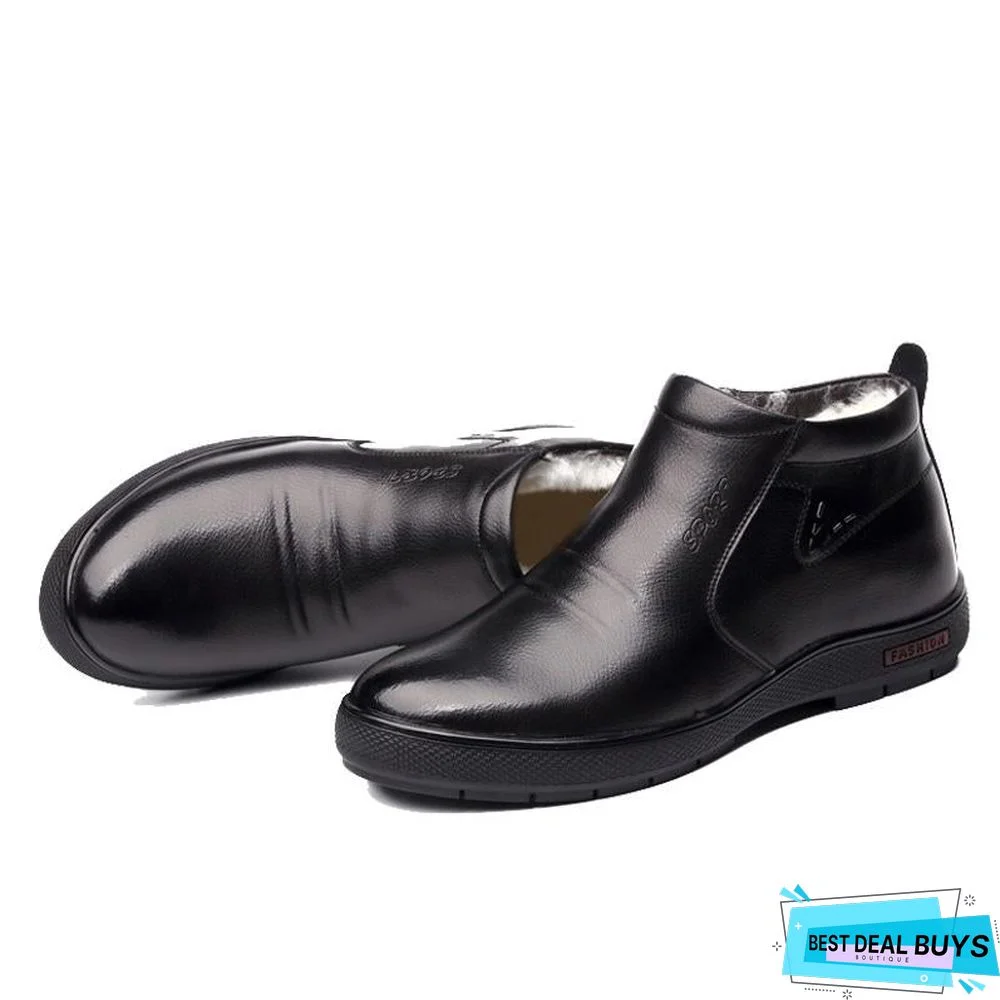 Warm Mens Shoes Winter Snow Boots, Mens Work Shoes Fashion Footwear Rubber Ankle Boots Outdoor Casual Shoes for men