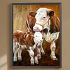 >SALE<5D DIY Full Square Drill Partial AB Drill Diamond Painting Two Cows Kit 35x45cm