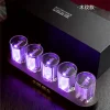 Adventurers Simulation Nixie Tube Clock, RGB Desk Clock, LED Tube Desk Clock with Imitation Wood Base & 24 Hour Clock, Suitable for Decorating Under Computer Monitor & on Bedside Table in Bedroom
