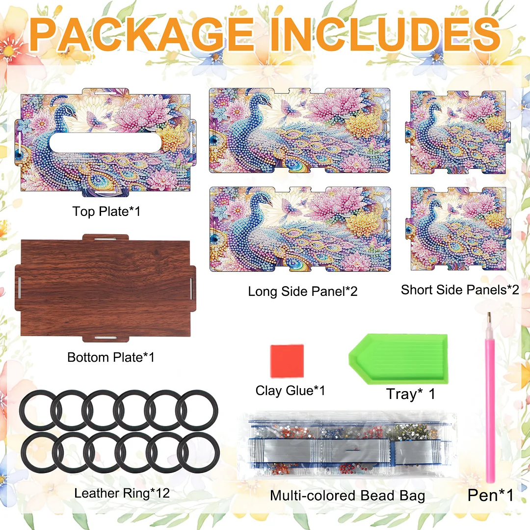 Wooden Diamond Painting Tissue Box for Home and Office Decoration (ZJH016)
