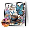 Butterfly Coffee-Crystal Rhinestone Diamond Painting(40x40cm)