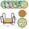 6Pcs/set Diamond Painting Christmas Coaster Cup Cushion with Rack Cup Pad Decor