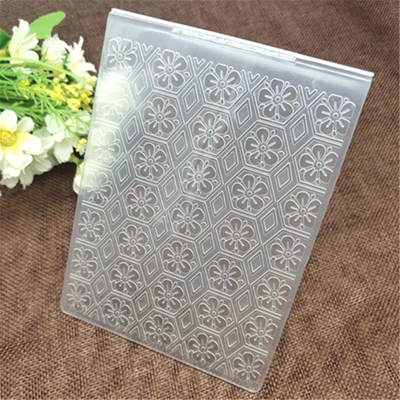 Hexagon geometric flowers print DIY Plastic Embossing Folders for DIY Scrapbooking Paper Craft/Card Making Decoration Supplies