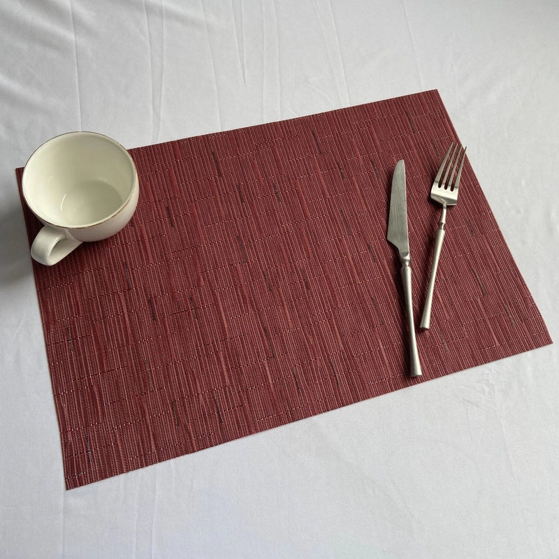 Cross-border Solid Color European-style Pvc Woven Insulation Western-style Placemat Hotel Home Teslin Dining Table Cushion Coaster