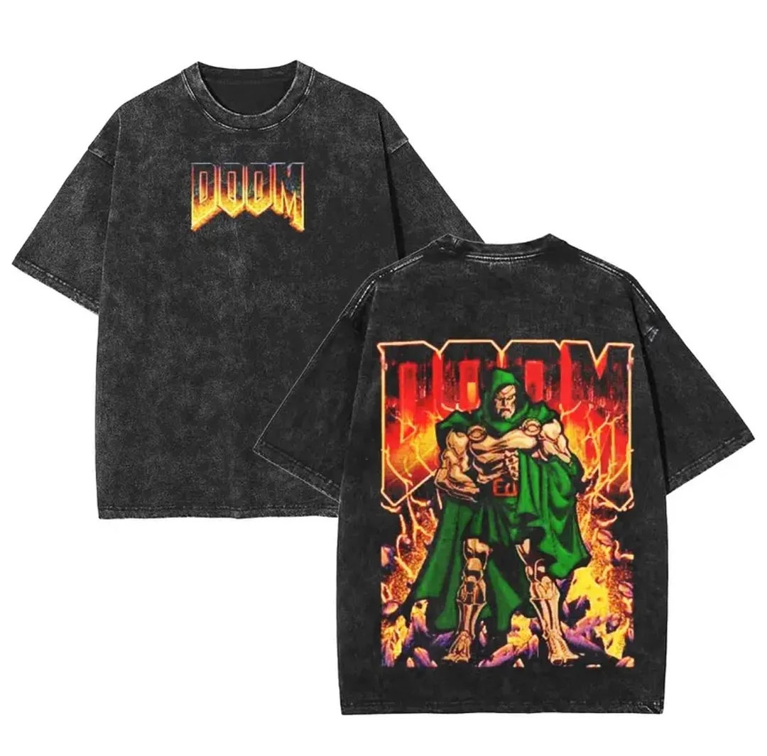 Vintage Doom Printed Unisex Washed T-Shirt