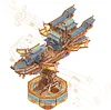  Tonecheer 3D Wooden Puzzle for Adults, DIY Vintage Orient Wooden Ship Airship Model Kit Interactive Movable Structure with Music