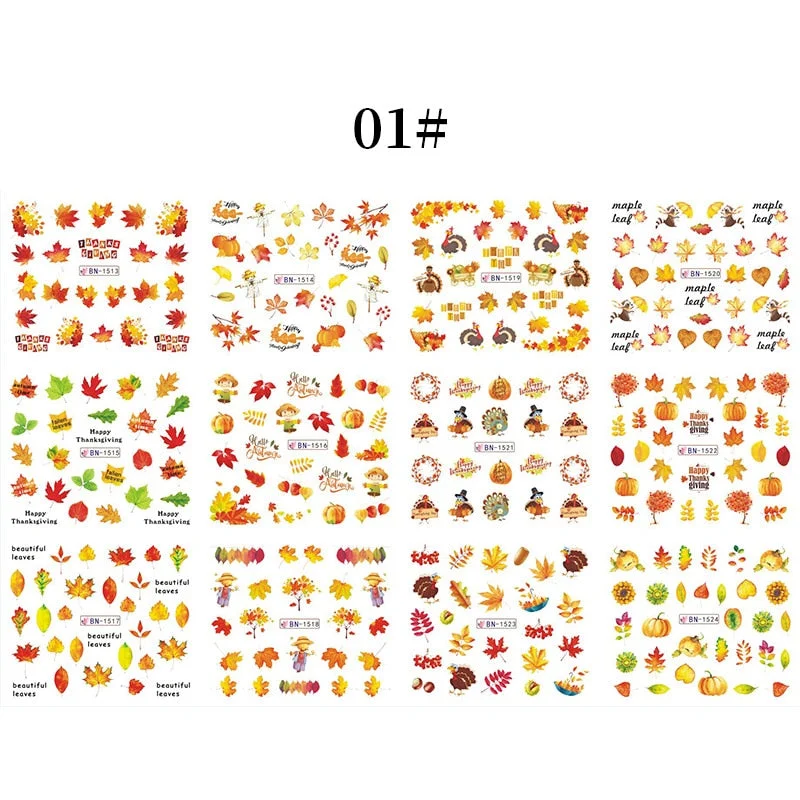 12pcs Valentines Love Letter Water Decals Flower Sliders Nail Stickers for Nails Inscriptions Nail Art Decoration Water Sticker-Nail Inspo