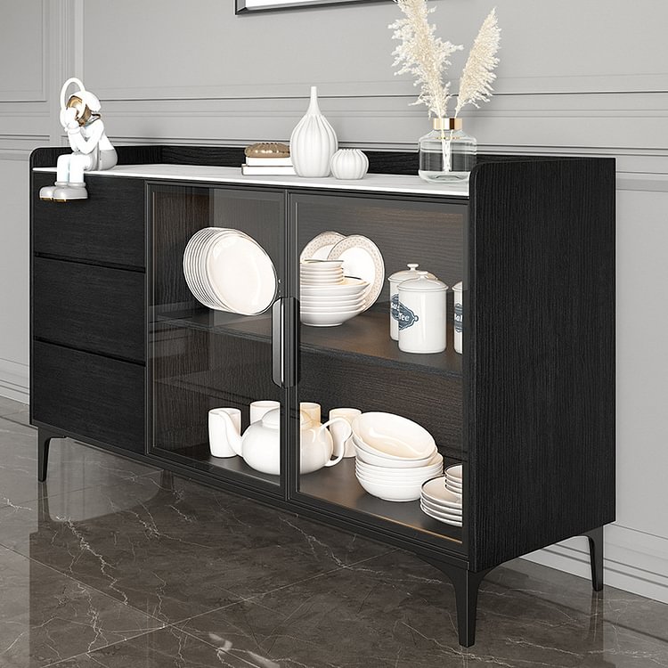 Homemys Modern Rectangle Sideboard Buffet with Ample Storages & Doors 