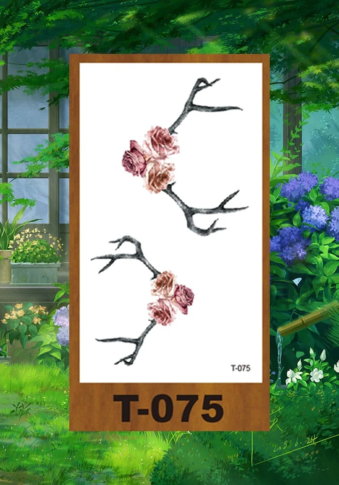 Drop Shipping Small Temporary Tattoo Stickers Expression Wolf Antlers Cartoon Girl Kid Arm Buttock Abdomen Neck Ankles Art Tatoo