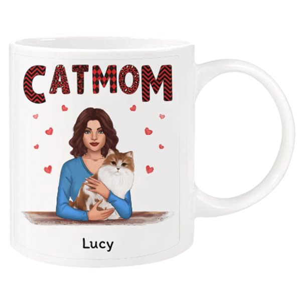 Cat Mom Personalized Mug (Up to 3 Cats)