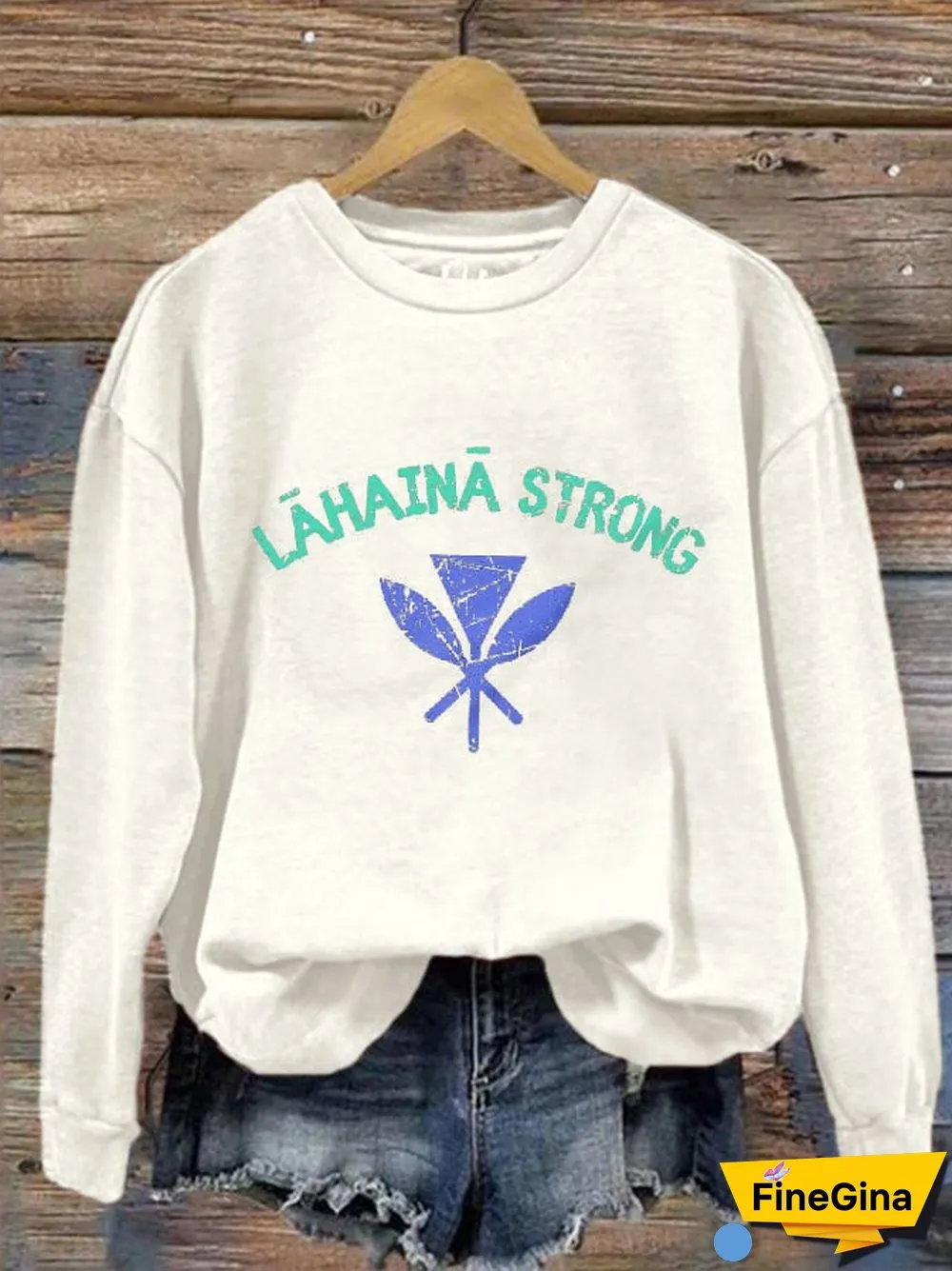 Women's Lahaina Strong Print Crew Neck Sweatshirt