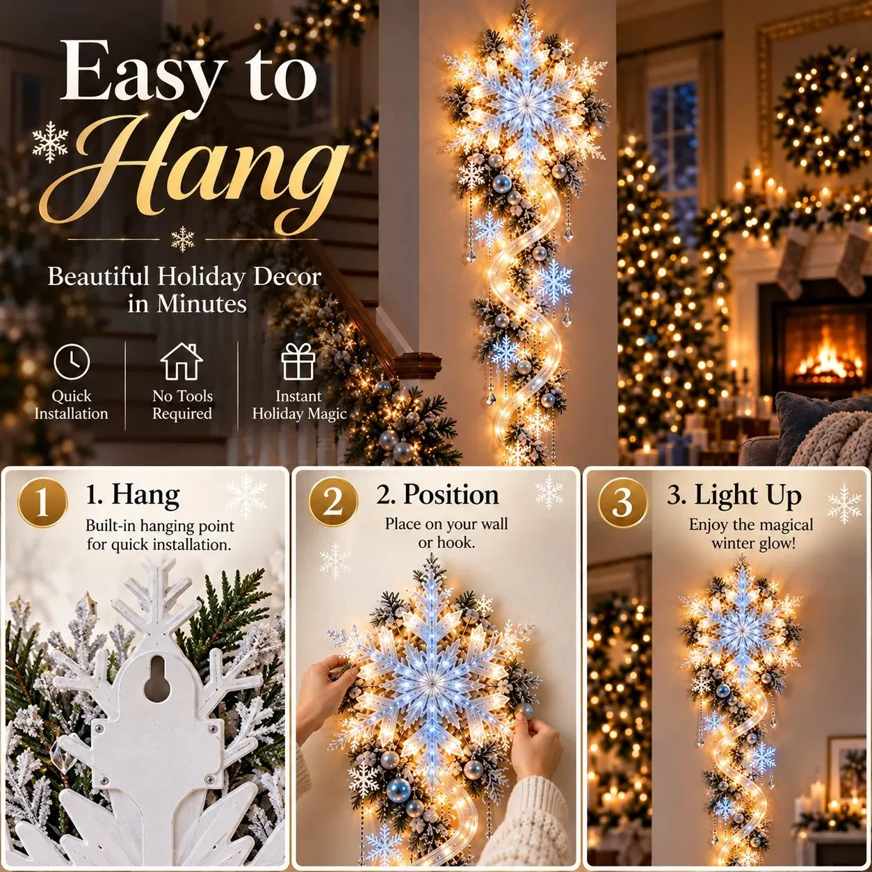 Easy to hang Snowflake Blizzard Trail