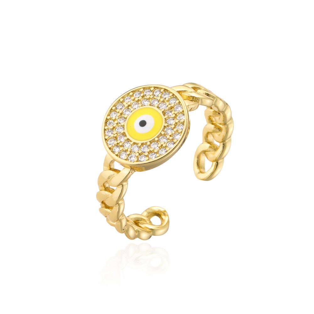 IG Style Women Geometric Copper Inlay Rings