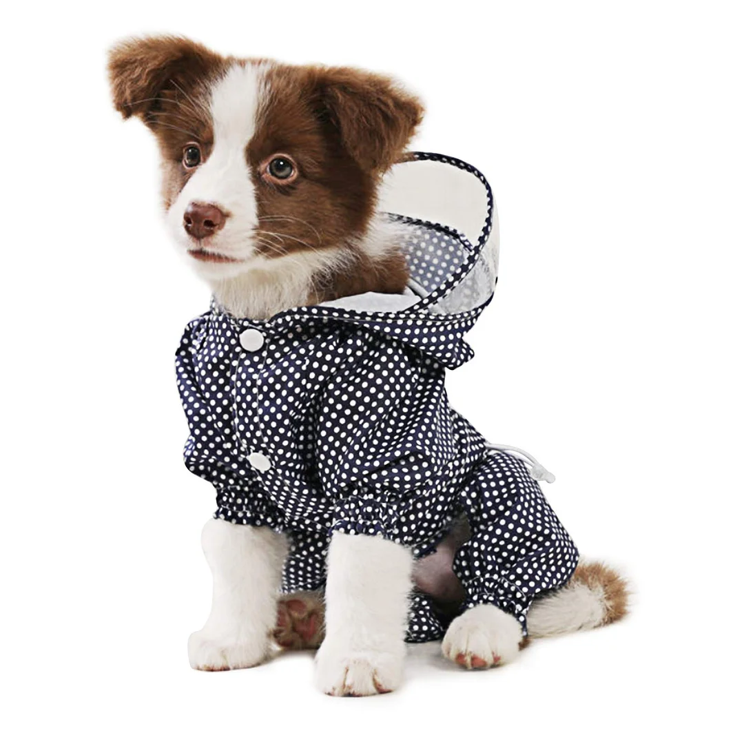 Pet Raincoat Dog Rain Jacket with Hood for Puppy Small Medium Dogs