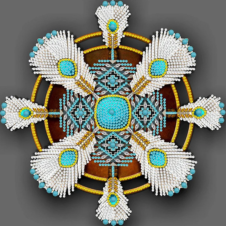 Partial Special-Shaped Diamond Painting - Indian Dreamcatcher Mandala 30*30CM