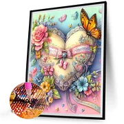 Heart and Butterfly - Full Round - Diamond Painting(50*60cm)