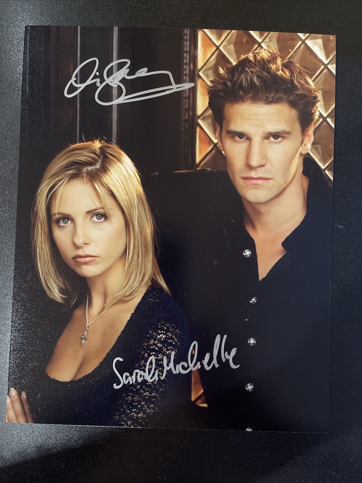 BUFFY the Vampire Slayer BtVS Sarah Michelle Gellar + Boreanaz Signed 8x10 Photo Poster painting