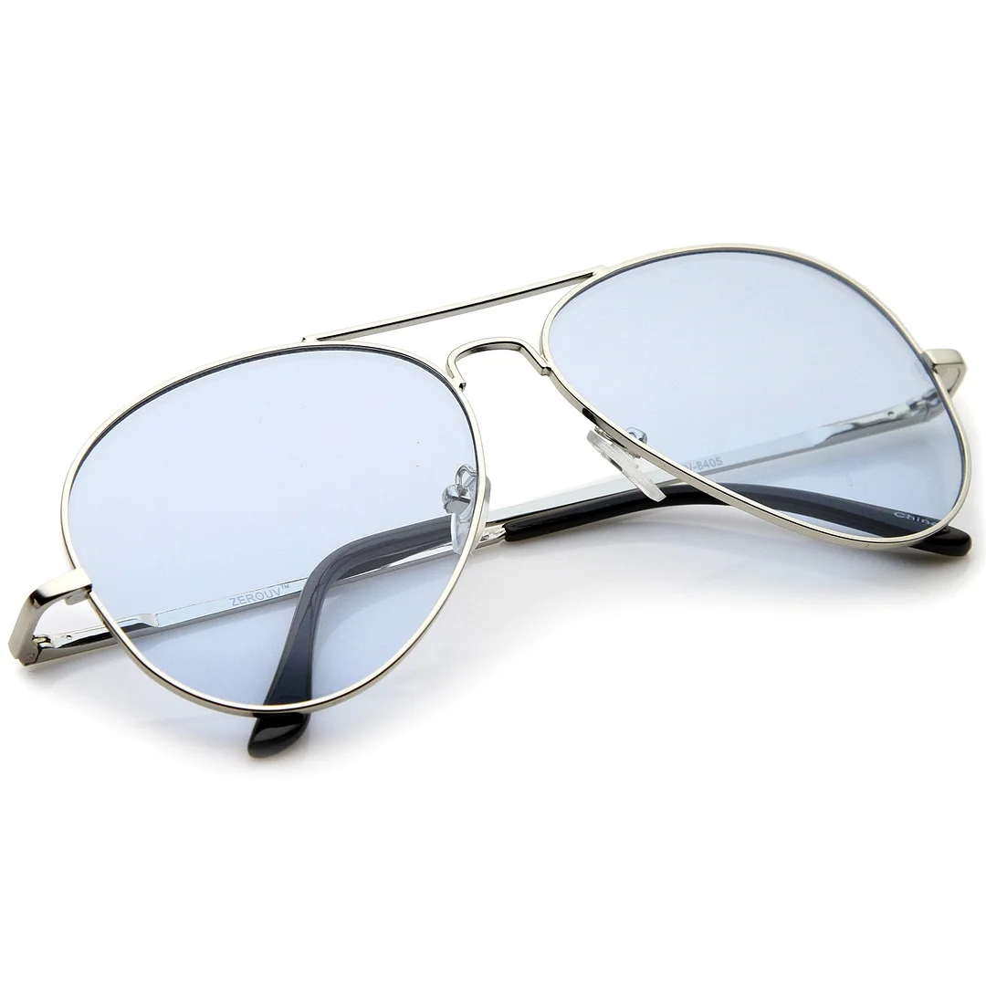 Classic Metal Frame Colored Teardrop Lens Aviator glasses 57mm