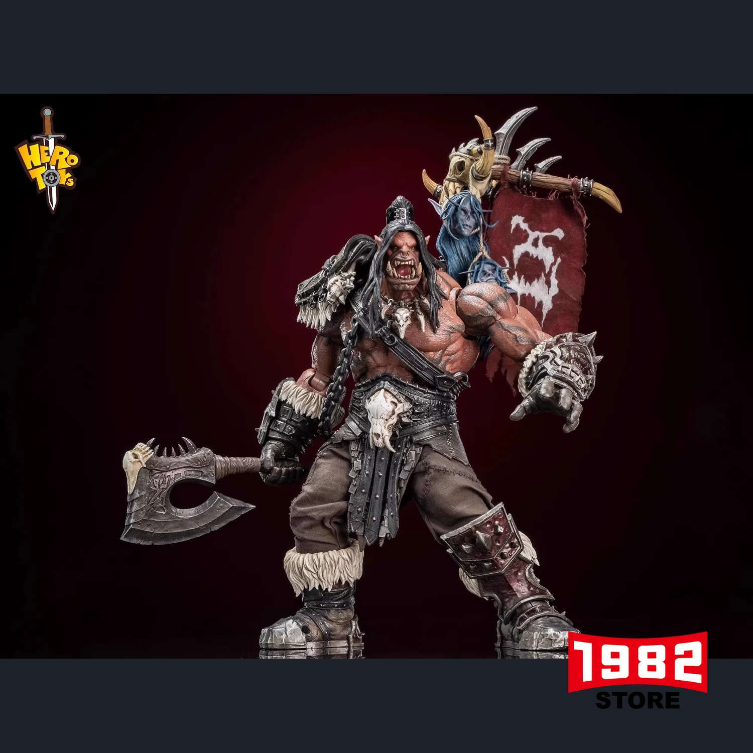 Hero Toys Grommash Hellscream - World of Warcraft 1/10 Chief Orc Warrior, Detailed Soldier Model Action Figure