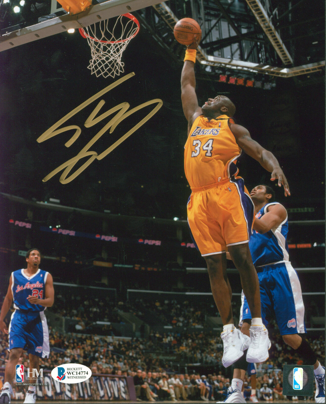 Lakers Shaquille O'Neal Authentic Signed 8x10 Vs Clippers Photo Poster painting Autographed BAS