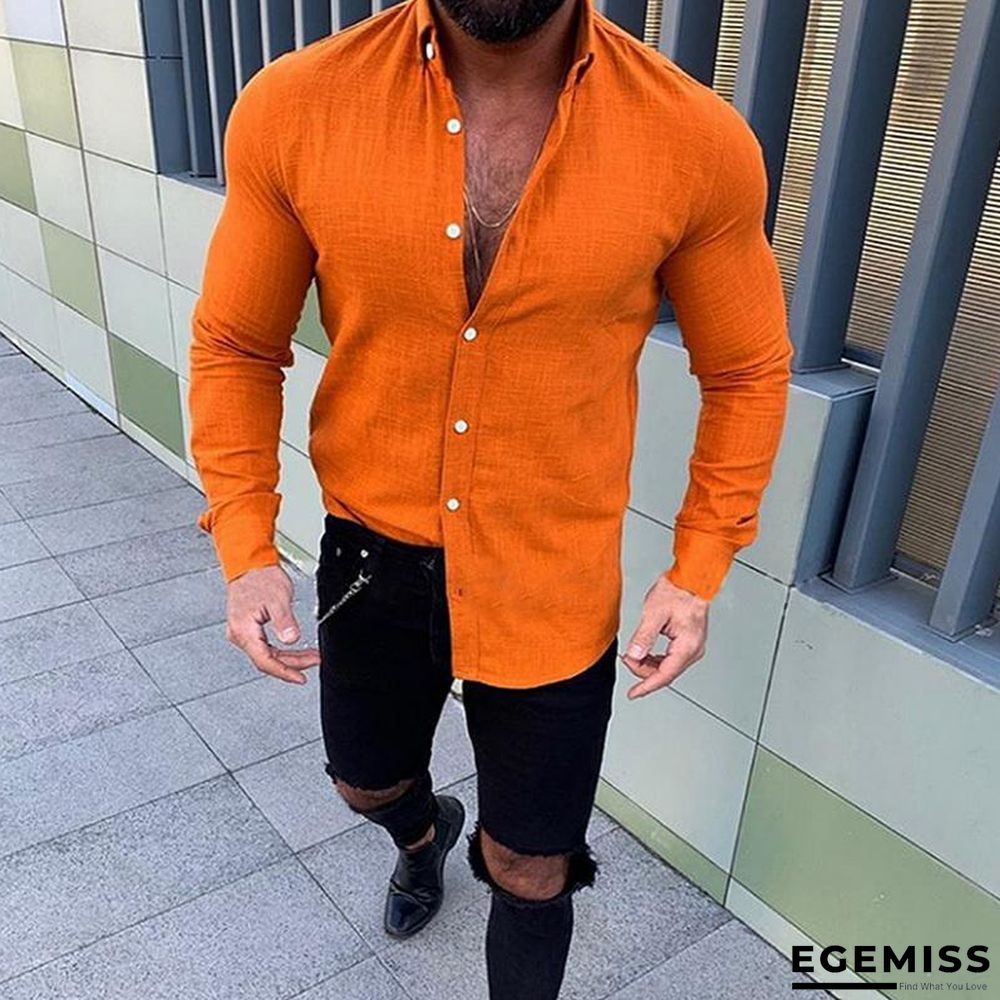 Men Fashion Long Sleeve Solid Button Shirts | EGEMISS
