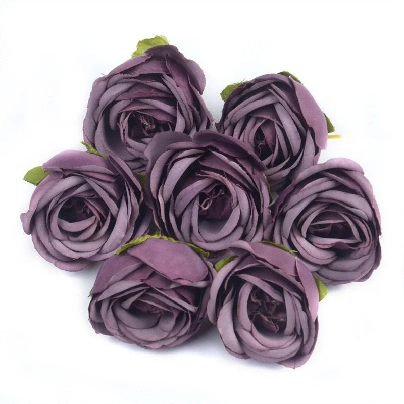 3/20pcs 4cm Artificial Silk Tea Rose Flower Head For Wedding Home Decoration DIY Wreath Scrapbook Fake Flowers Wall Craft