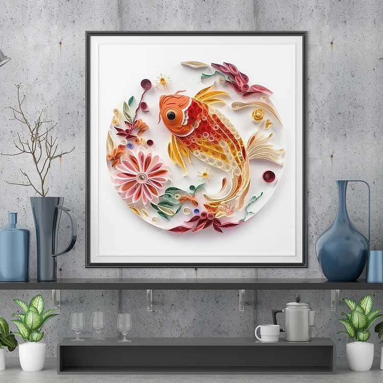 Paper Filigree painting Kit - Koi