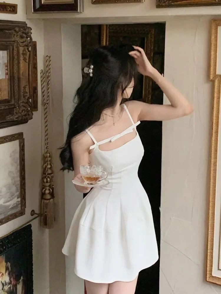 Abebey-New Summer Short Dress Women Slim Spaghetti Strap Evening Party Dresses Elegant Sleeveless A-line Sexy One Piece Vestido Mujer