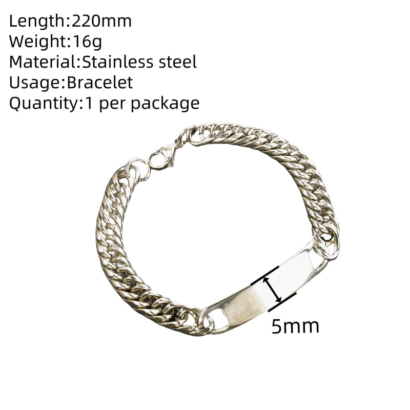 Hip-Hop Solid Color 304 Stainless Steel Plating Unisex Bracelets