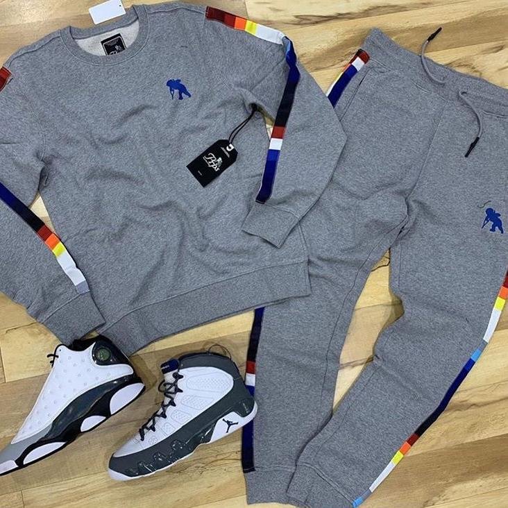 Fashionable grey angel baby sweater suit