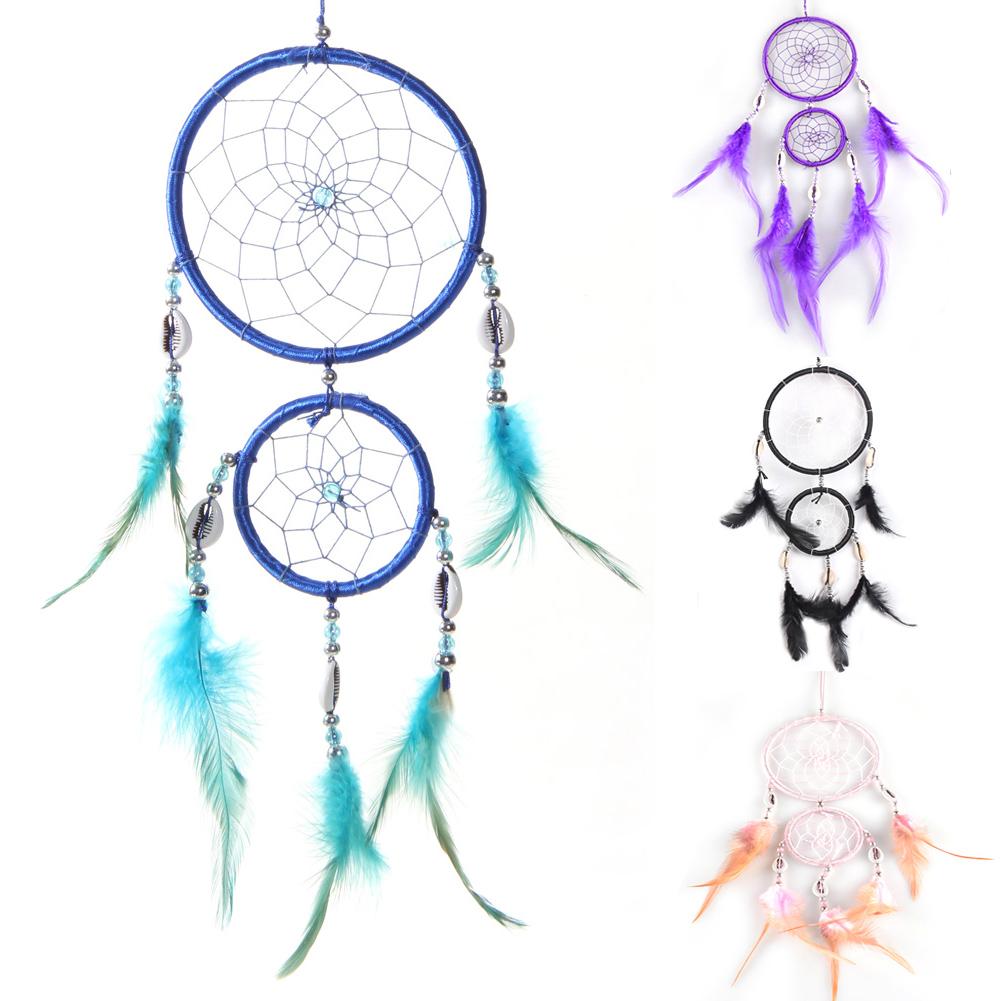 

India Style Dream Catcher With feathers Hanging Decoration Ornament Craft, 紫色, 501 Original