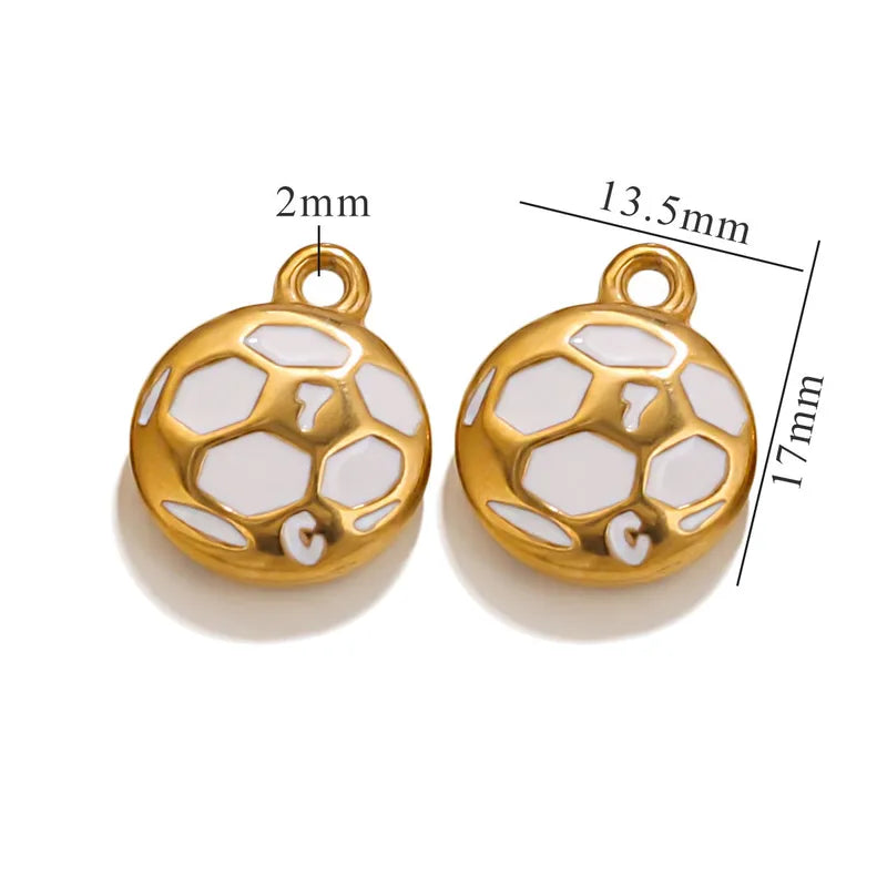 1 Piece 13.5*17mm 304 Stainless Steel Volleyball Baseball Football Pendant Jewelry Accessories