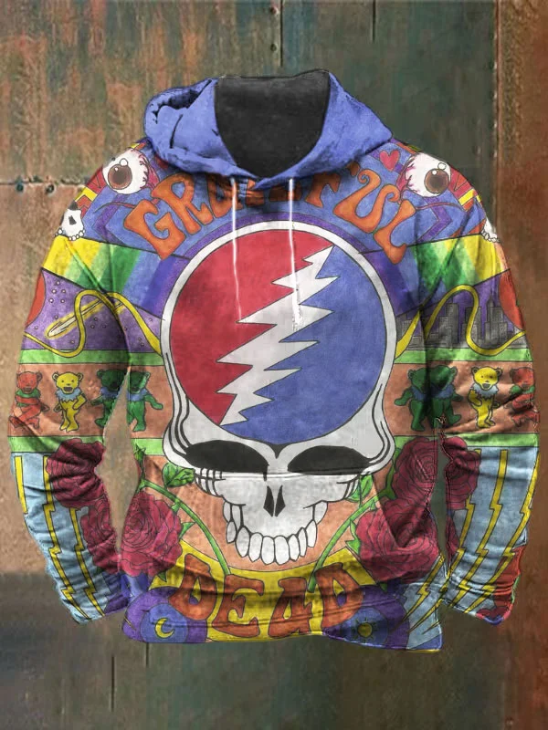 Unisex Skull Bear Print Heavyweight Hoodies