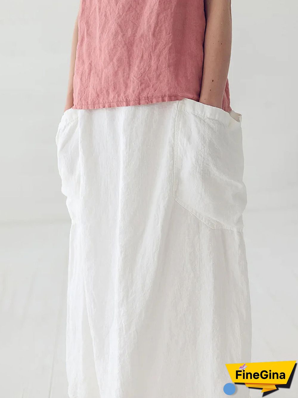 Marina Linen Elastic Waist Skirt