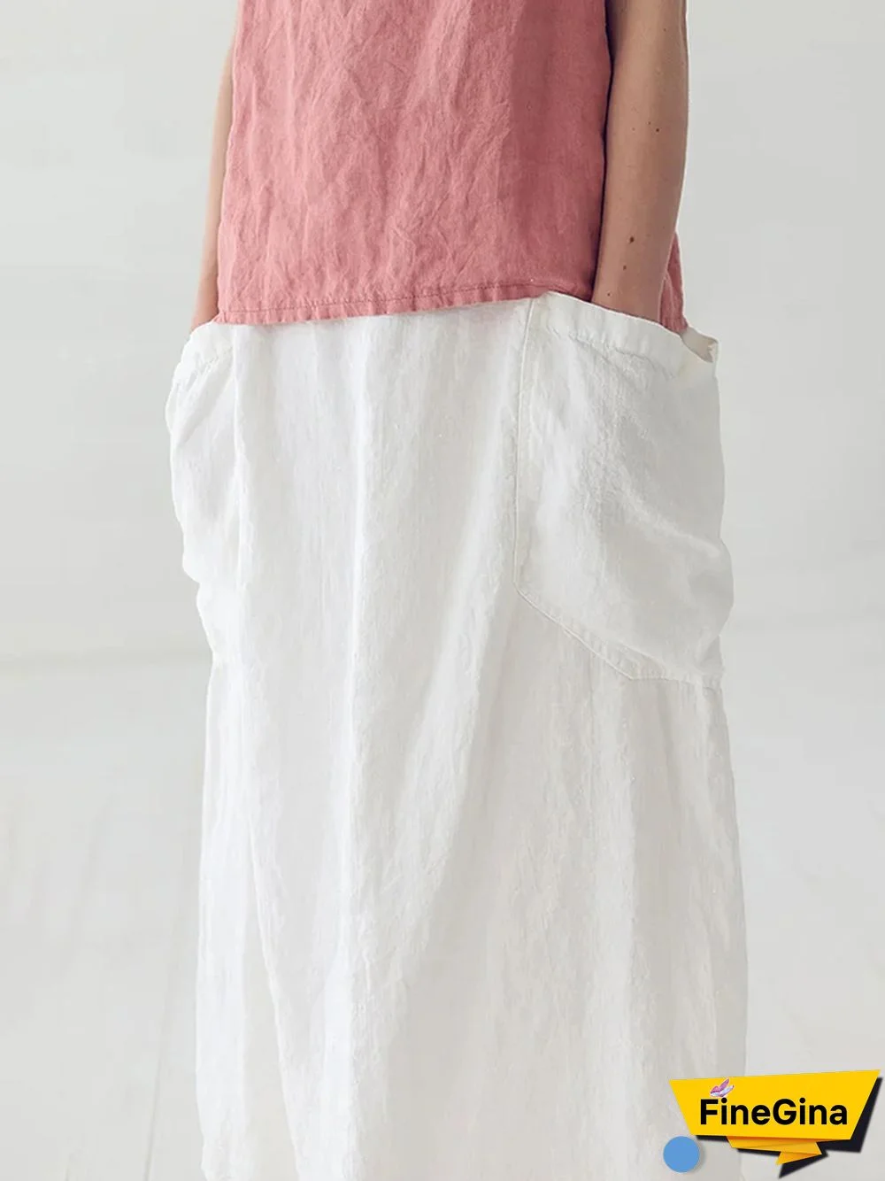 Marina Linen Elastic Waist Skirt