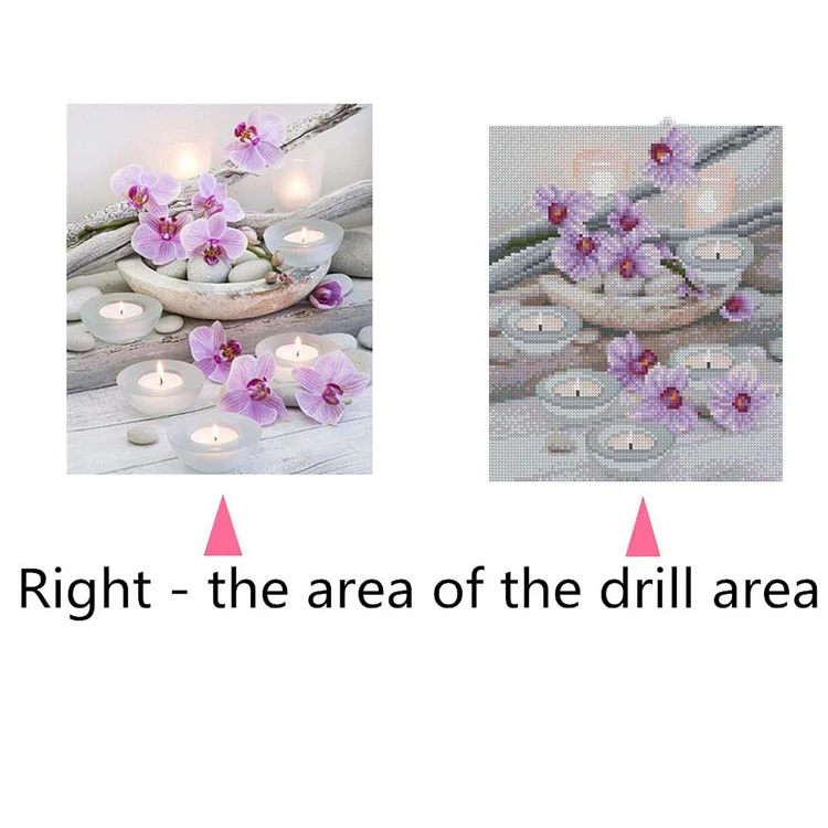 5D DIY Full Drill Square Diamond Painting Candle Flower Cross