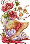 Flower Hat - 9CT Partial Beaded Cross Stitch Kit(29x43cm)