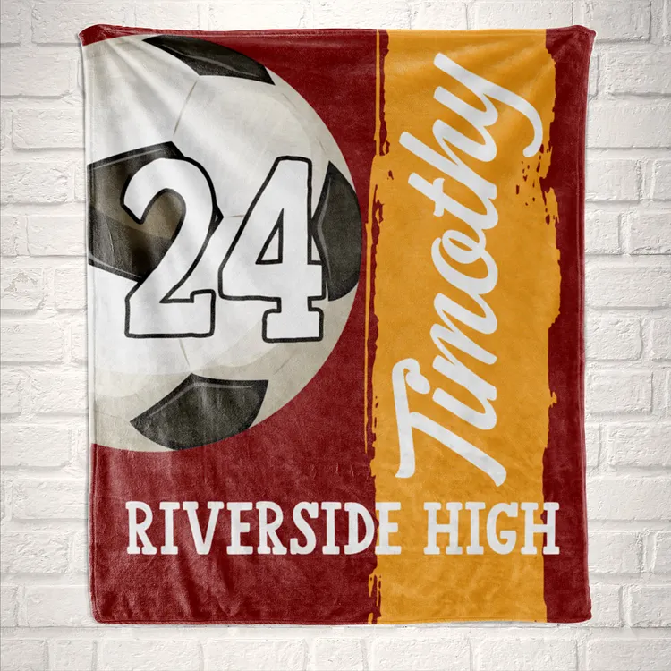 Personalized Soccer Blanket for Comfort & Unique| BKKid109