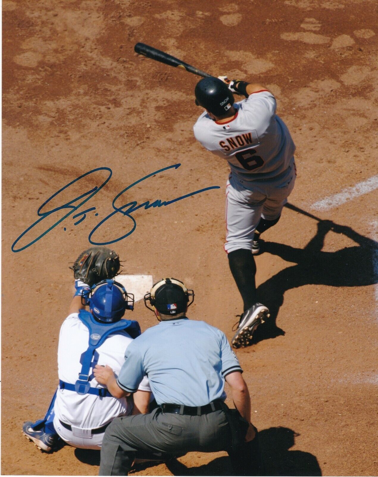 J.T. SNOW SAN FRANCISCO GIANTS ACTION SIGNED 8x10