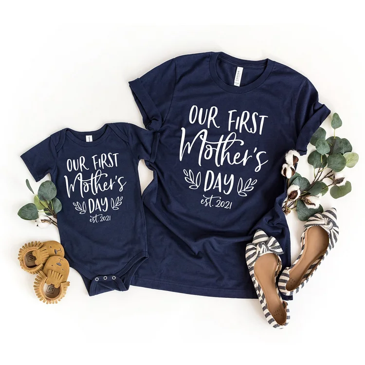 Our First Mother's Day Matching Shirts Set, Mommy and Me Outfit-Annaletters
