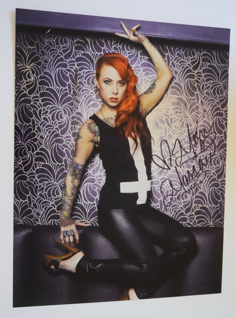 Megan Massacre Signed Autograph 11x14 Photo Poster painting Tattoo Artist NY INK Hot Sexy COA VD