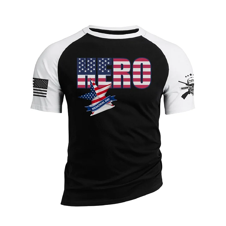 USA HERO RAGLAN GRAPHIC TEE