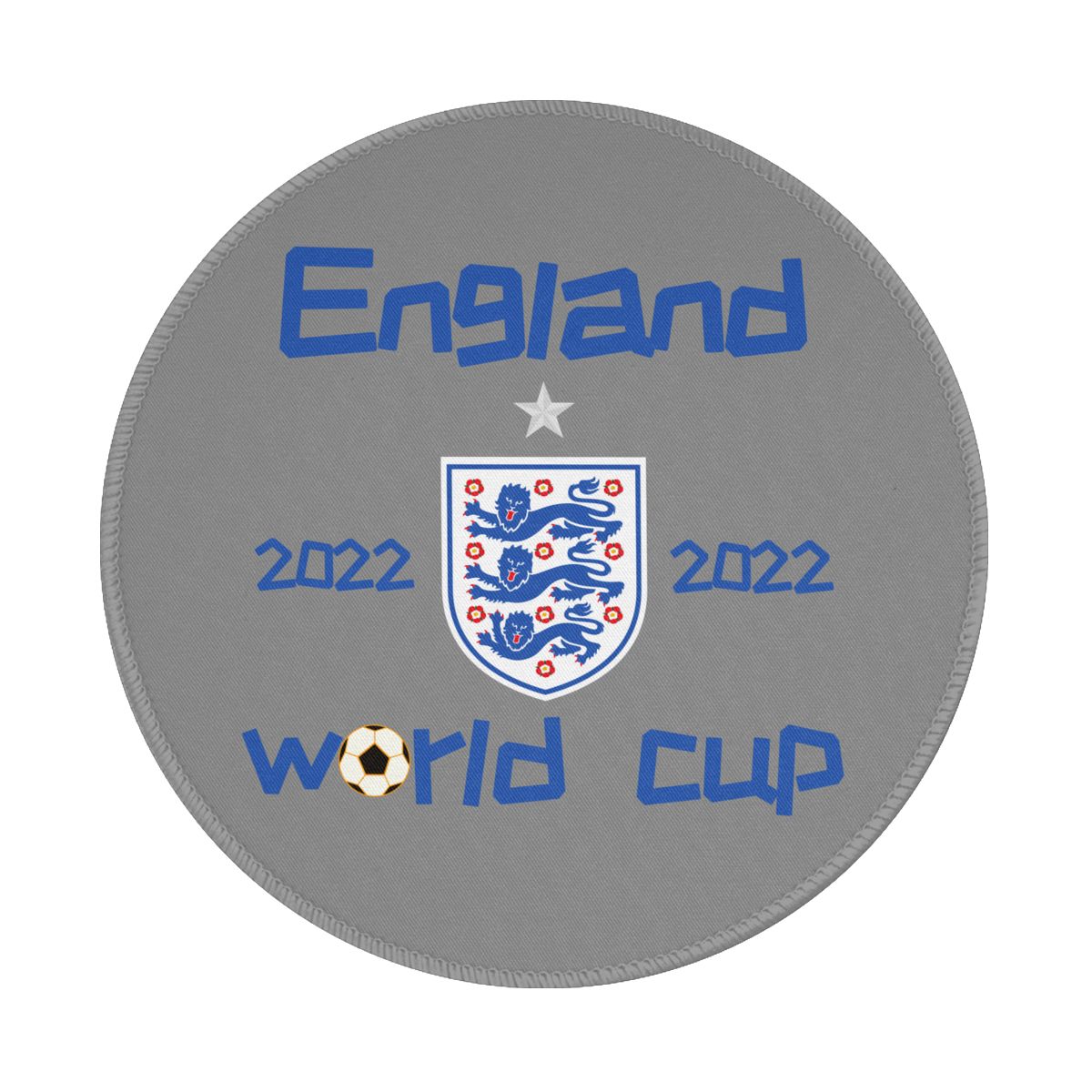 England 2022 World Cup Team Logo Round Non-Slip Thick Rubber Modern Gaming Mousepad