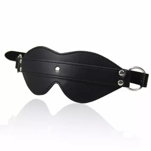 pornhint Pornhint PU Leather Blindfold Eye Mask Flirt Masquerade Binding Spanking Couples Games Libido