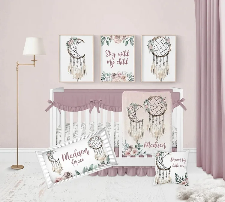 Personalized Dreamcatcher Crib Bedding Set|Bed47